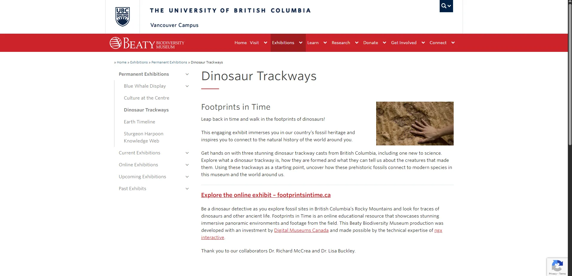 Dinosaur Trackways, Beaty Museum 0307